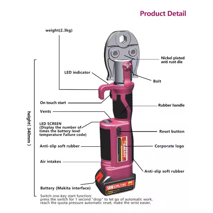 Rechargeable Pipe Crimping Pliers (EMEADS)