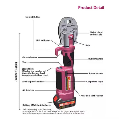 Rechargeable Pipe Crimping Pliers (EMEADS)